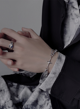 星芒钛钢手链男十字架评价链