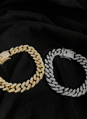 ins权志龙满钻古巴钛钢镶嵌手饰