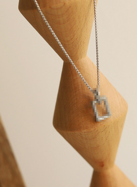 XL434 鲸雨饰品 相框方框毛衣链秋冬中长款钛钢链子百搭时尚法式