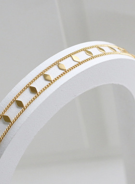 choker重工亮片菱形钛钢锁骨链