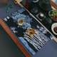 Inspired cotton and linen thickened retro print small tea mat fabric table floral tea mat oil painting ethnic style water-absorbing tea cloth