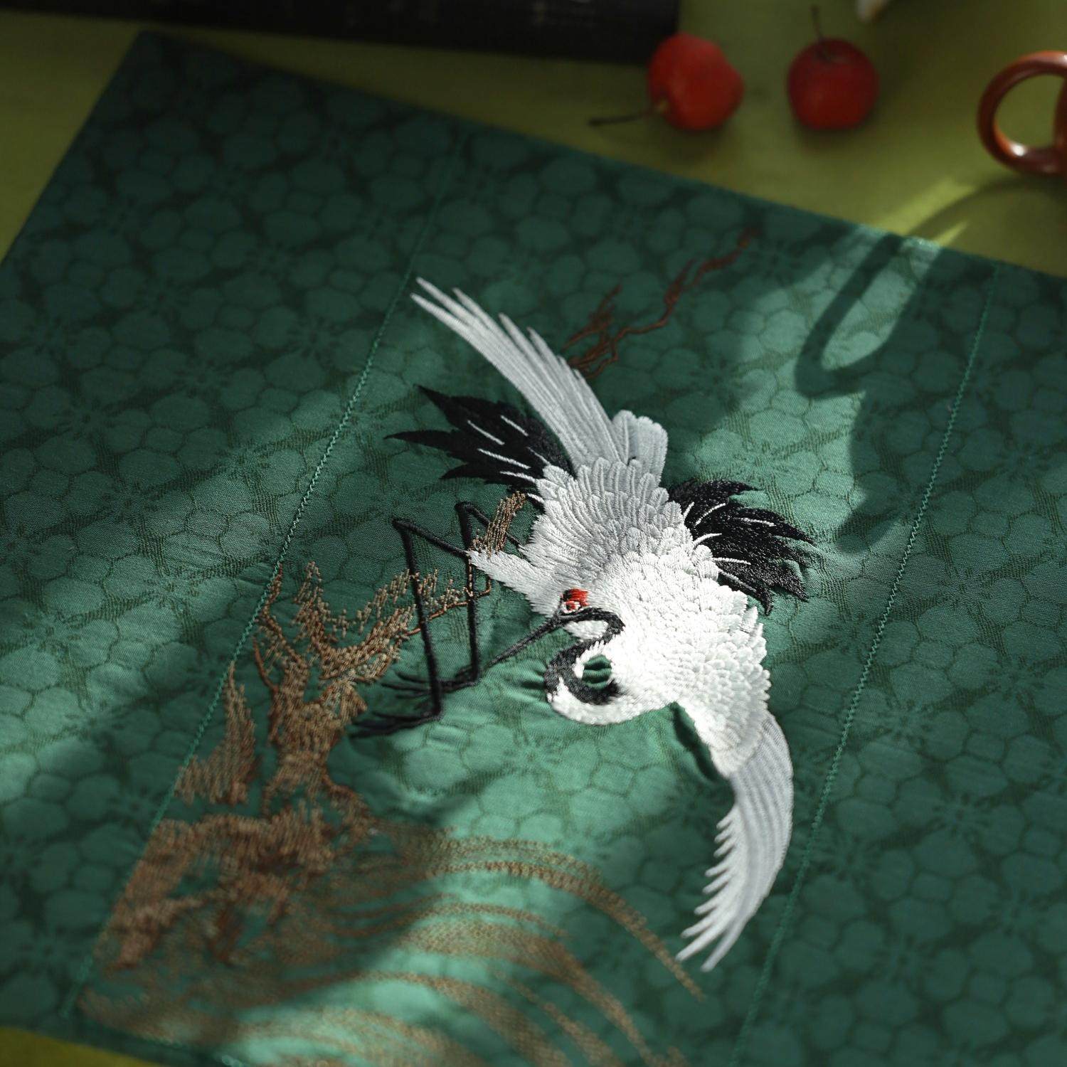 引之北宋米芾鹤刺绣茶垫水洗棉麻茶席布艺礼品复古茶布中干泡茶道,淘宝优惠券,粉丝福利购,淘宝优惠卷