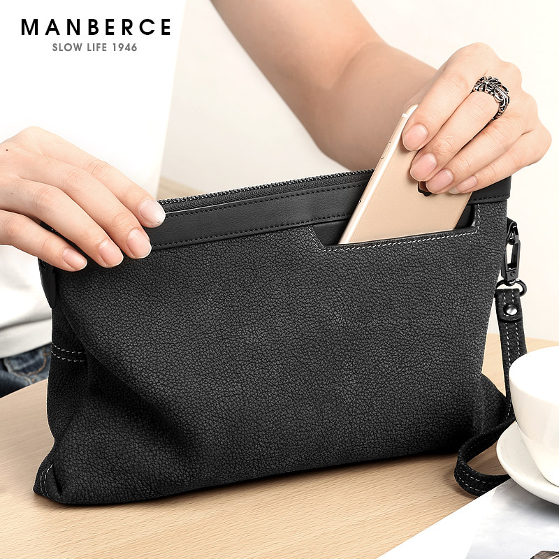 头层牛皮2020新款潮时尚手抓包男包 曼伯斯男士包袋