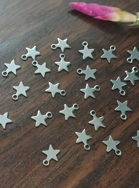 钛钢不锈钢保色五角星吊坠防水