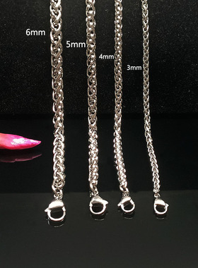 保色项链钛钢男女项链灯笼链防水