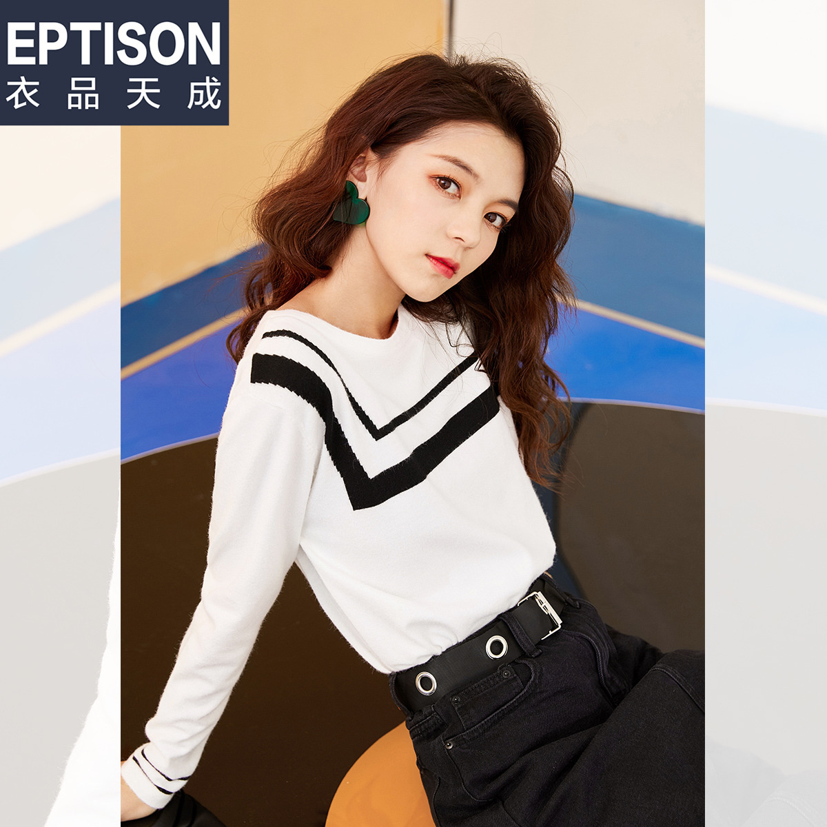 Angelababy同款2018秋装韩版针织衫慵懒风学