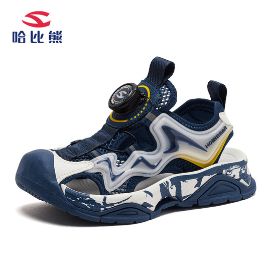 Habi Bear Children's Shoes for Boys and Girls Casual Sports Sandals for Summer 3-12 Years Old Children's Handsome Baotou Beach Middle-aged Children