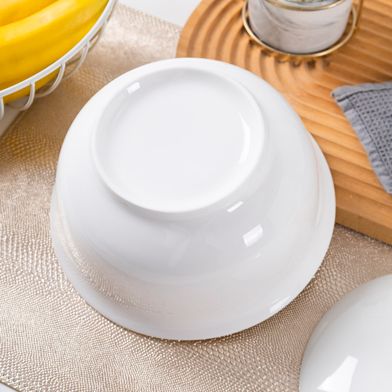 景德镇白色骨瓷碗带盖汤盆陶瓷大号家用新款高级感8寸有盖大汤碗