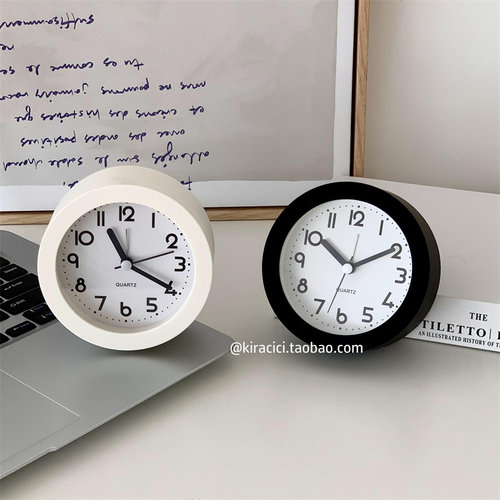 简约高颜值台式静音迷你小闹钟学生卧室桌面床头夜光电子时钟摆件 - 图0