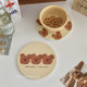 Ins style cute hand-painted bear placemat thermal insulation pad