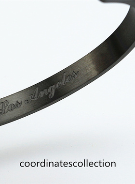 复古经纬度开口情侣钛钢手环