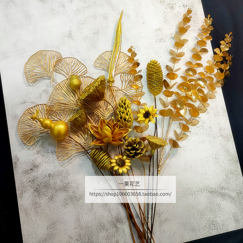 金葫芦金莲蓬真花装饰摆件荷花莲禅意中式花瓶插花蓬家居客厅摆设,淘宝优惠券,粉丝福利购,淘宝优惠卷