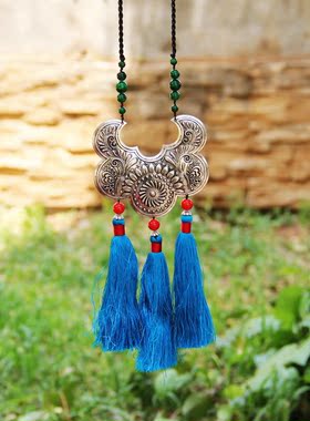 新款女饰品项链民族风苗银夸张