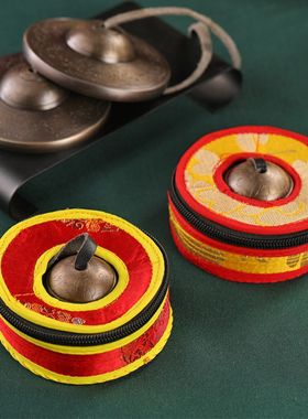 尼泊尔藏传密宗法器手工青铜雕花碰铃民族打击乐器声音清脆回音长