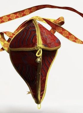 藏式手工制作海螺包装袋海螺保护袋海螺布套刺绣花纹收纳袋海螺套