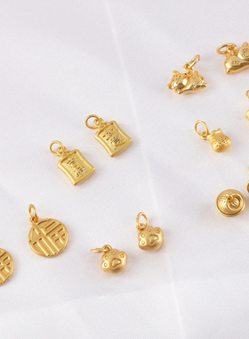 沙金吊坠男女沙金项链手链福牌