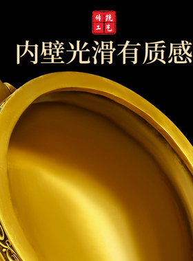 纯黄铜三足香炉家用室内香炉