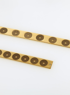 瑞象 纯铜实心六帝钱风水尺 六帝铜钱尺铜六帝尺解门对门