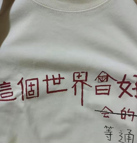 1701 T恤 这个世界会好吗等通知男女纯棉重磅260k非胶印不是烫画 - 图0