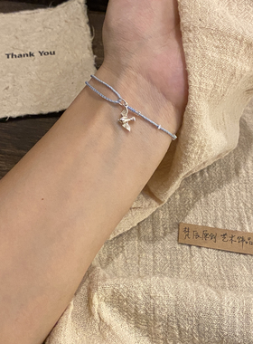 「知鸢」S925纯银燕子吊坠手链女中式复古可调节手工编织手绳礼物