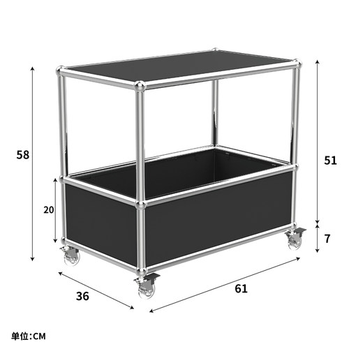 网红中古沙发边几置物架ins模块组合小推车双层家用收纳餐车简约 - 图3