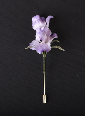 【紫心鸢尾】手工非遗绒花胸针复古新中式旗袍配饰汉服胸花