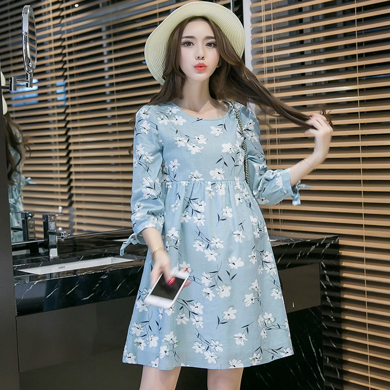 孕妇连衣裙夏季碎花潮妈孕妇裙子 女之御连衣裙