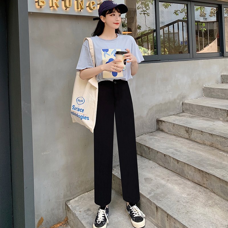 直筒宽松九分夏季垂感显瘦西装裤 小小小李家休闲裤