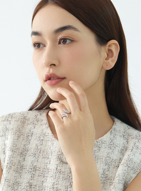 Judy Collins天使羽翼翅膀戒指小众设计感满钻羽毛独特个性食指环