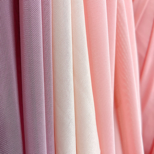 氨纶网纱布料进口纯色四面弹力网眼纱布打底衫里衬裙子服装面料 - 图0