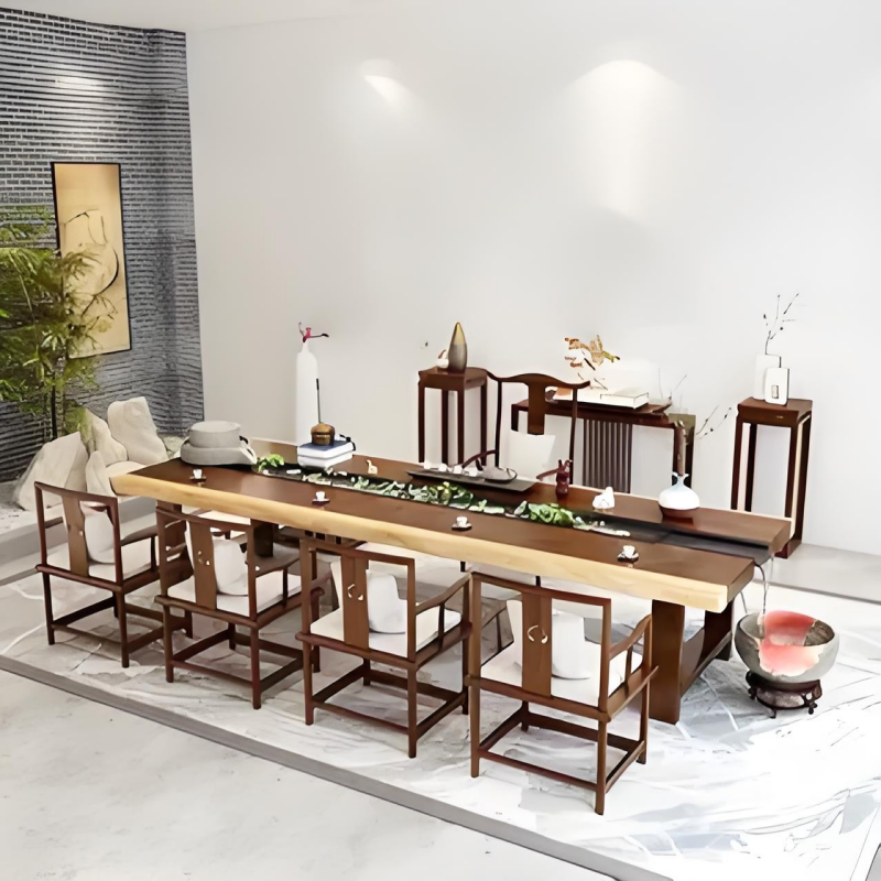 实木茶桌流水茶台功夫茶桌养鱼内循环创意景观大板一体禅意茶桌椅,淘宝优惠券,粉丝福利购,淘宝优惠卷