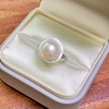 White Australian Seawater Poached Egg Poached Egg Small Boutique Sterling Silver Open Ring, The Full Egg Heart Is Unique and Will Not Conflict With Your Clothes