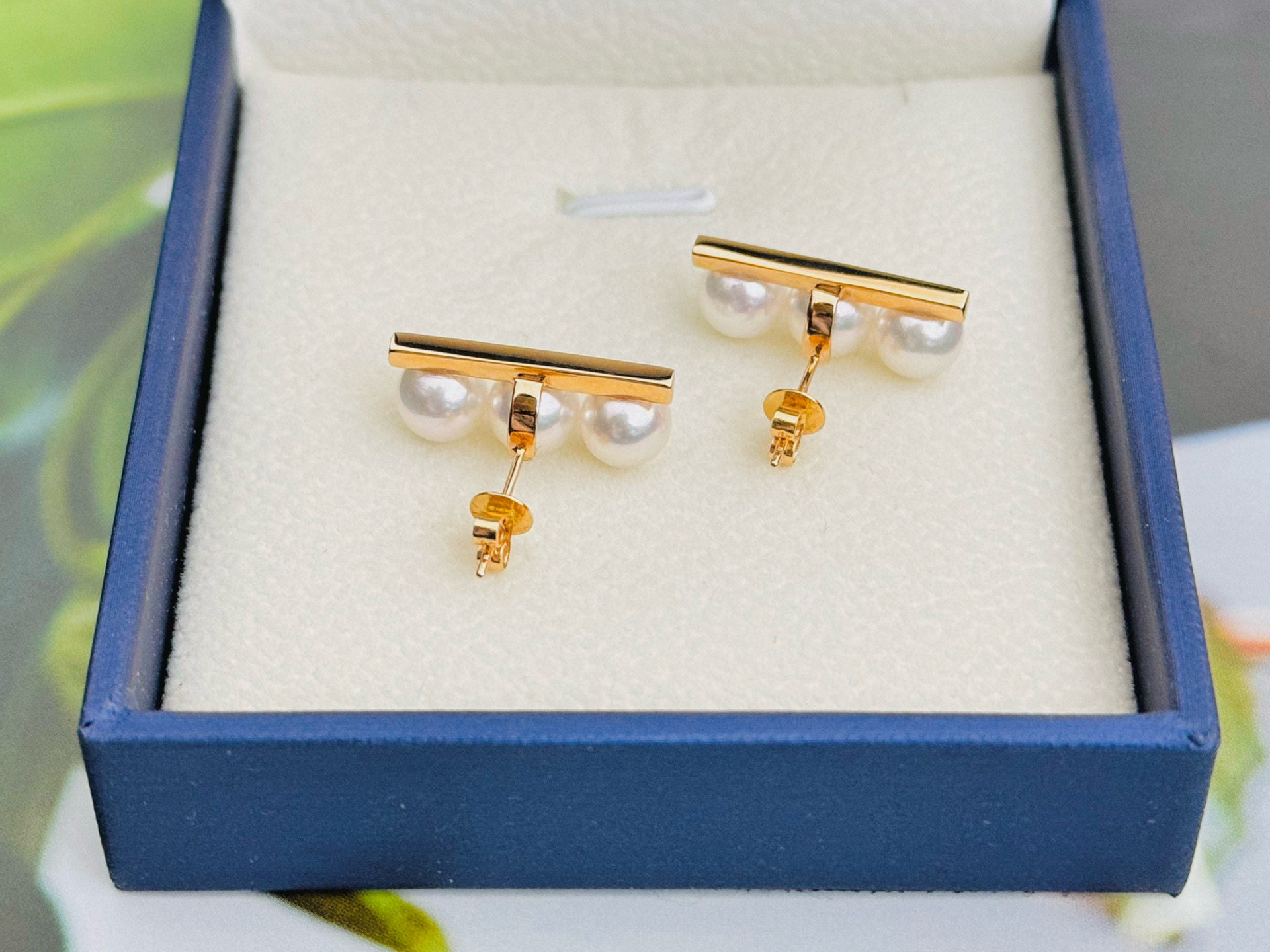 平衡款耳钉，加厚18K玫瑰金，正圆无瑕akoya5-6mm,淘宝优惠券,粉丝福利购,淘宝优惠卷