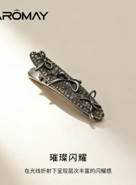 卡洛美星砾蝶结发夹女韩系高端轻奢侧边夹子甜美小众简约日常头饰