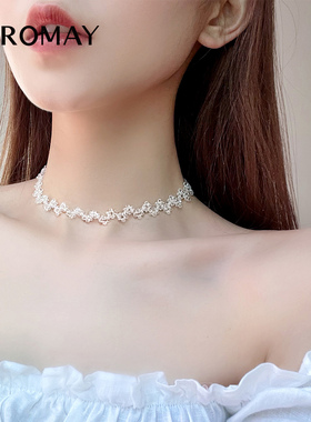 caromay白色镂空项圈女ins颈链