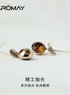 卡洛美光影双环耳环女轻奢高级感流行百搭耳坠小众设计感百搭耳饰