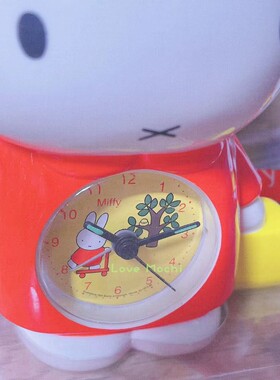 日本昭和中古米菲塑料桌面闹钟