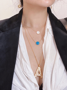 轻奢小众925银项链女天然贝母