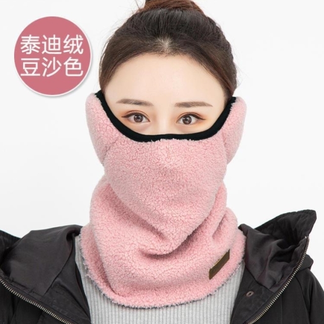 防风面罩女秋冬季骑车保暖神器冬天电动车防寒口罩护耳护颈围脖套 - 图1