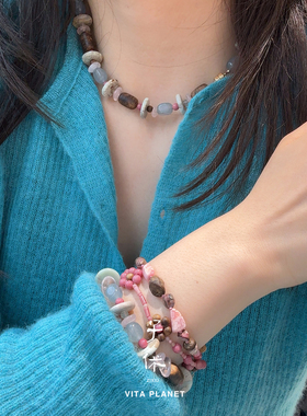 ZIXIU子休沉香 春桃曼波手链朵朵项链木珠手串新品新中式叠戴手饰