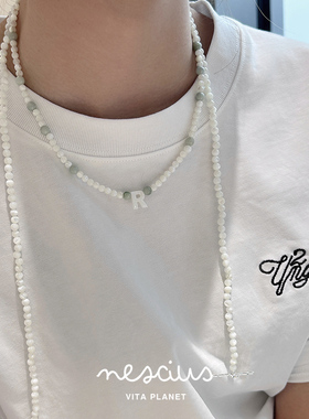 Vita Planet买手店 nescius定制字母多层串珠项链 26字母可选姓氏