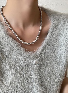 灰色珍珠碎银秋冬新款项链