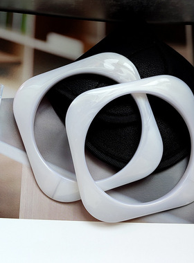 纯净版理石纹仿玉石开口不可调节树脂手镯多款透明亚克力手链饰潮