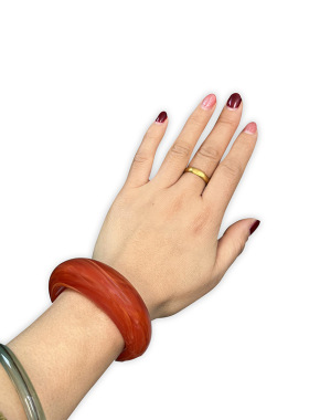 日韩小版细手腕女神开口可树脂手镯多色透明精巧亚克力手饰外贸