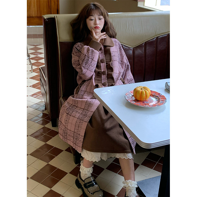 蛋包饭餐厅【榛果拿铁】蕾丝边半身裙女春季高腰显瘦a字长裙子,淘宝优惠券,粉丝福利购,淘宝优惠卷