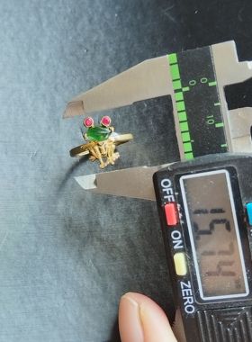 实拍意趣小青蛙天然冰种翡翠银古法镀金镶嵌可调节戒指环创意礼物