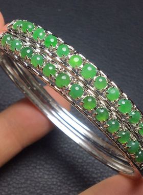 天然翡翠复古百搭老坑冰种手镯