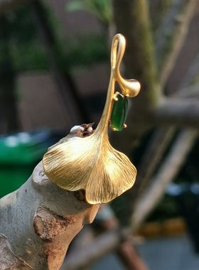 随形胸针两用银杏叶子设计款吊坠