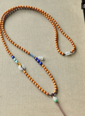 秦皇翡翠纯天然橄榄核毛衣链项链