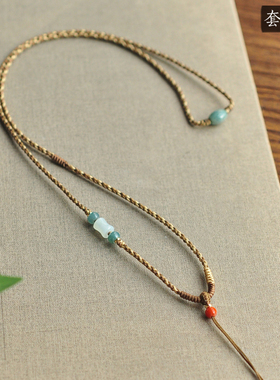 秦皇翡翠纯手工编织挂绳